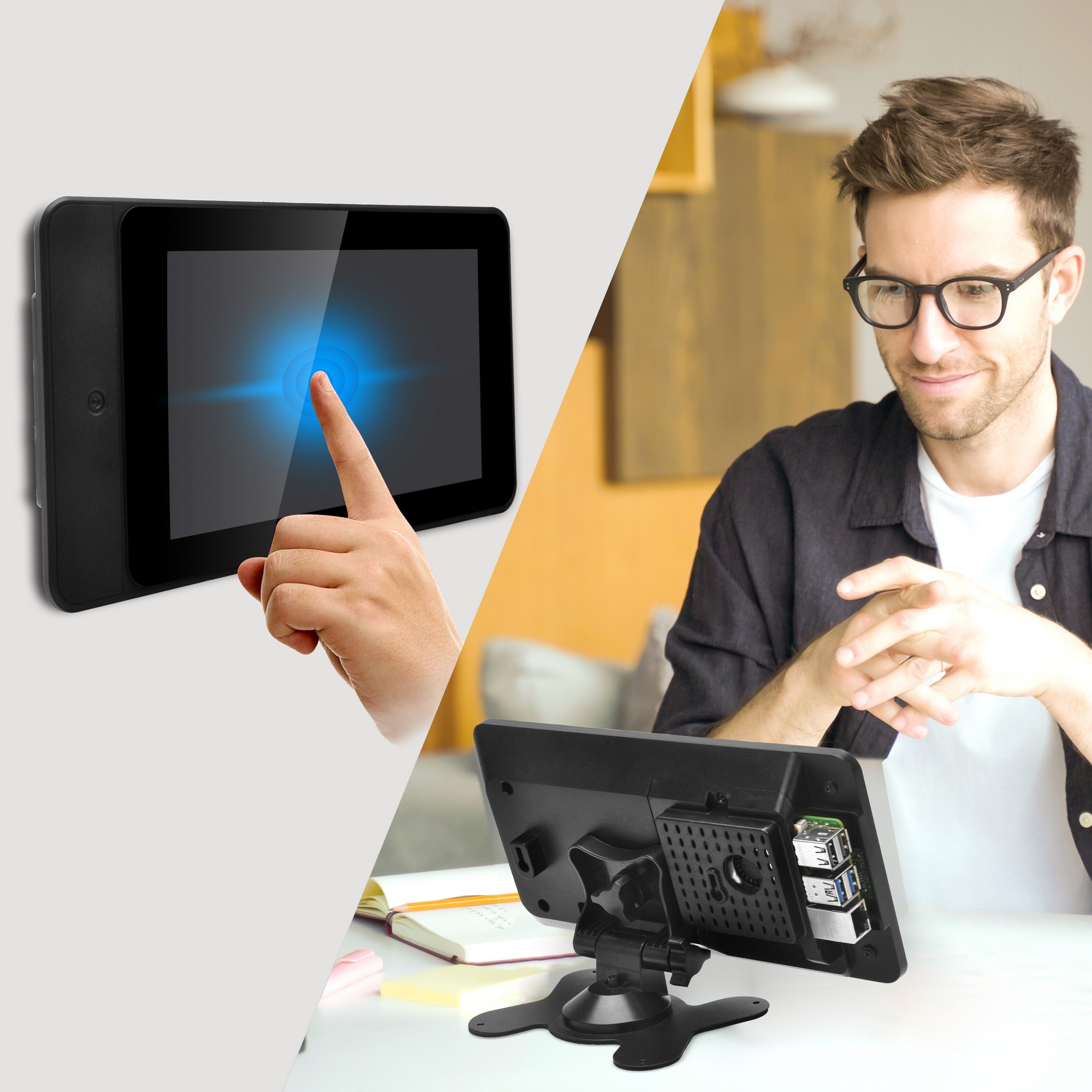 OSOYOO PiStudio Case with 7-in - Pi 4 Case ulasan dan harga